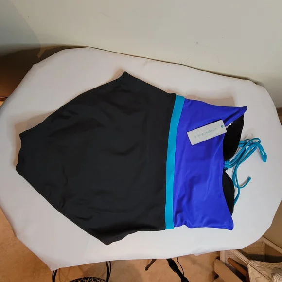 NWT Coastal Blue Women’s Swimsuit Halter Neck Cutout-Front, size L 12-14 - Picture 6 of 7